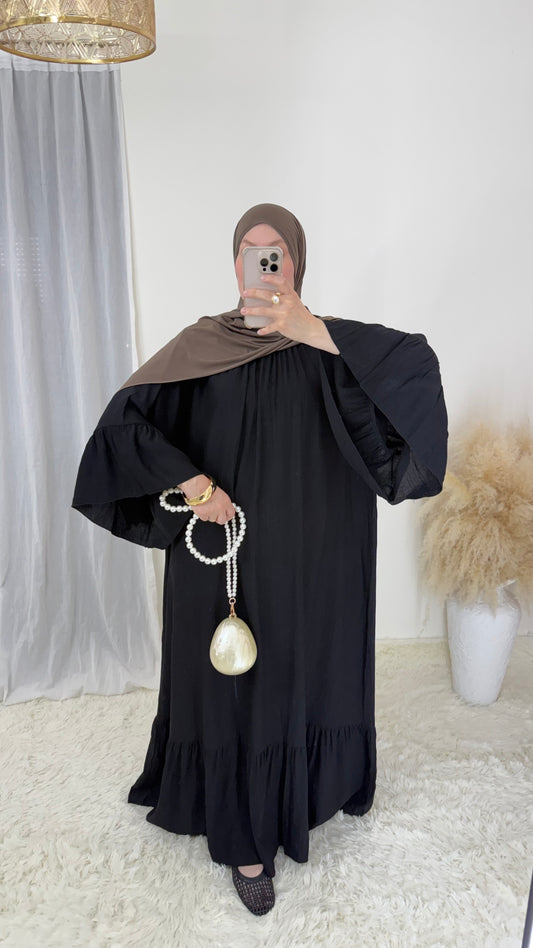 Abaya bohème | Noir