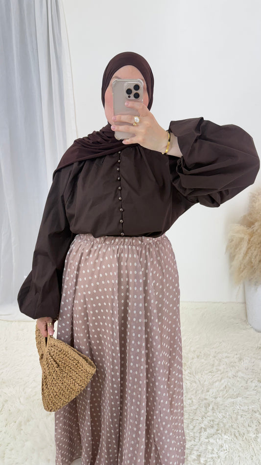 Jupe à pois | Taupe