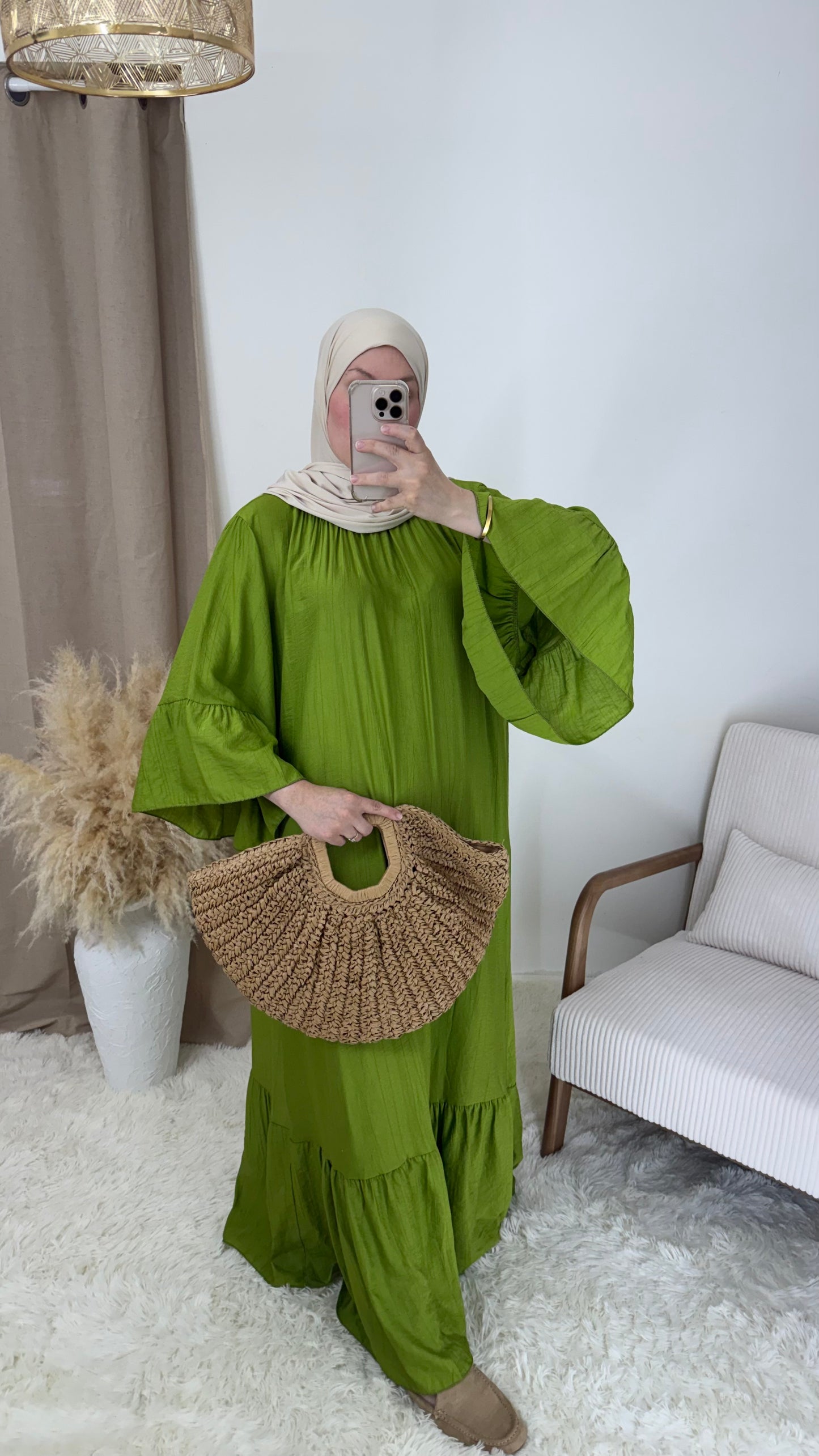 Abaya bohème | Pistache