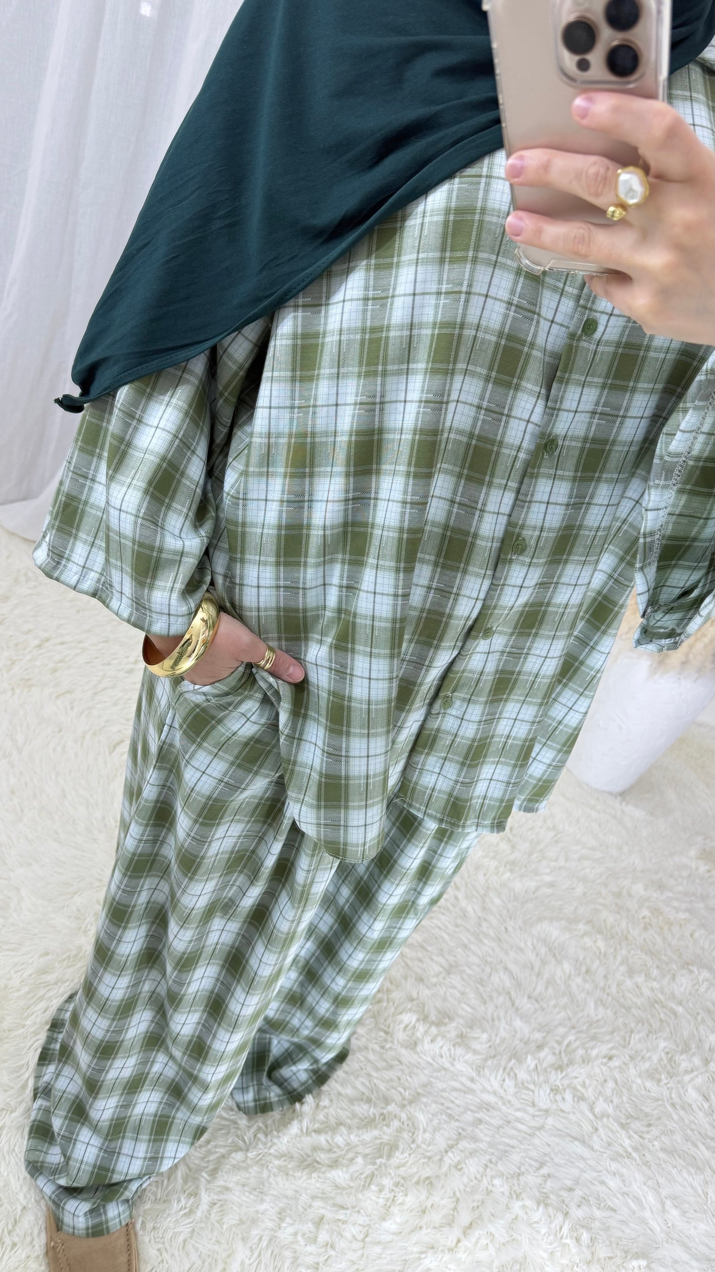 Ensemble Iris | Blanc & vert
