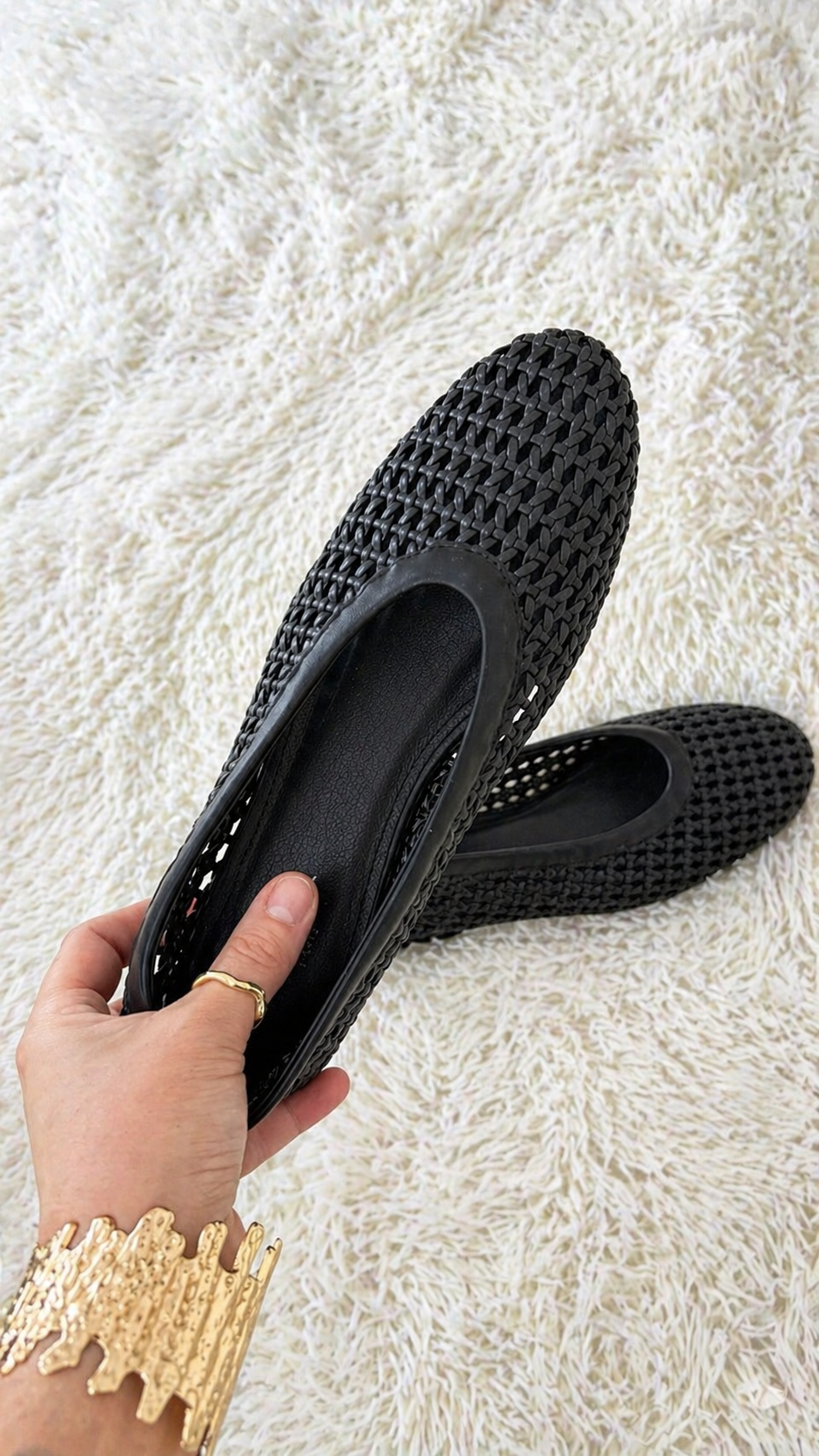Ballerines tressées noires – Élégance & confort au quotidien