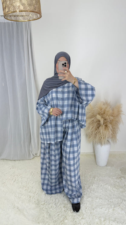 Ensemble Iris | Blanc & bleu pastel