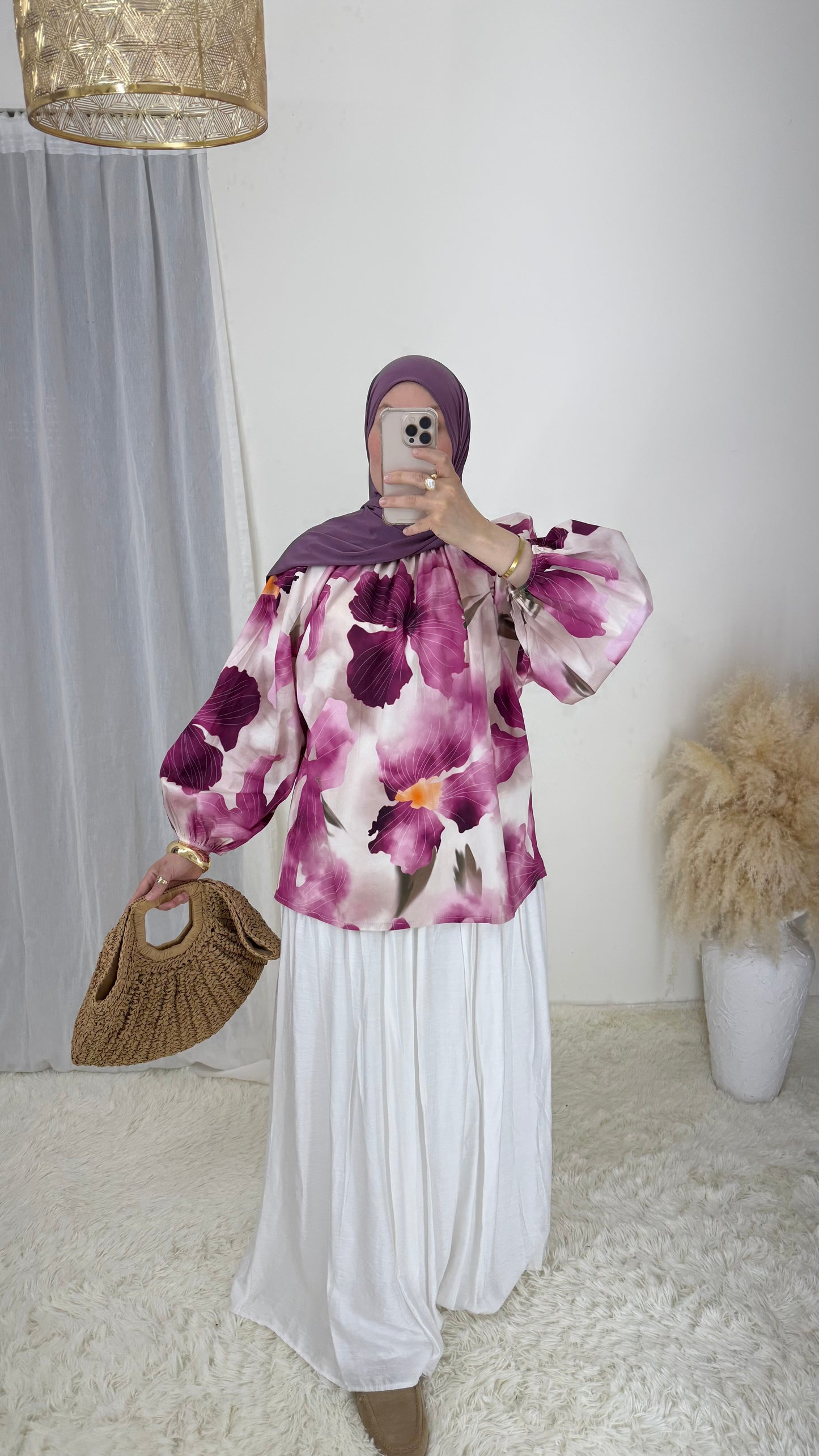 Blouse fleurie | Rose