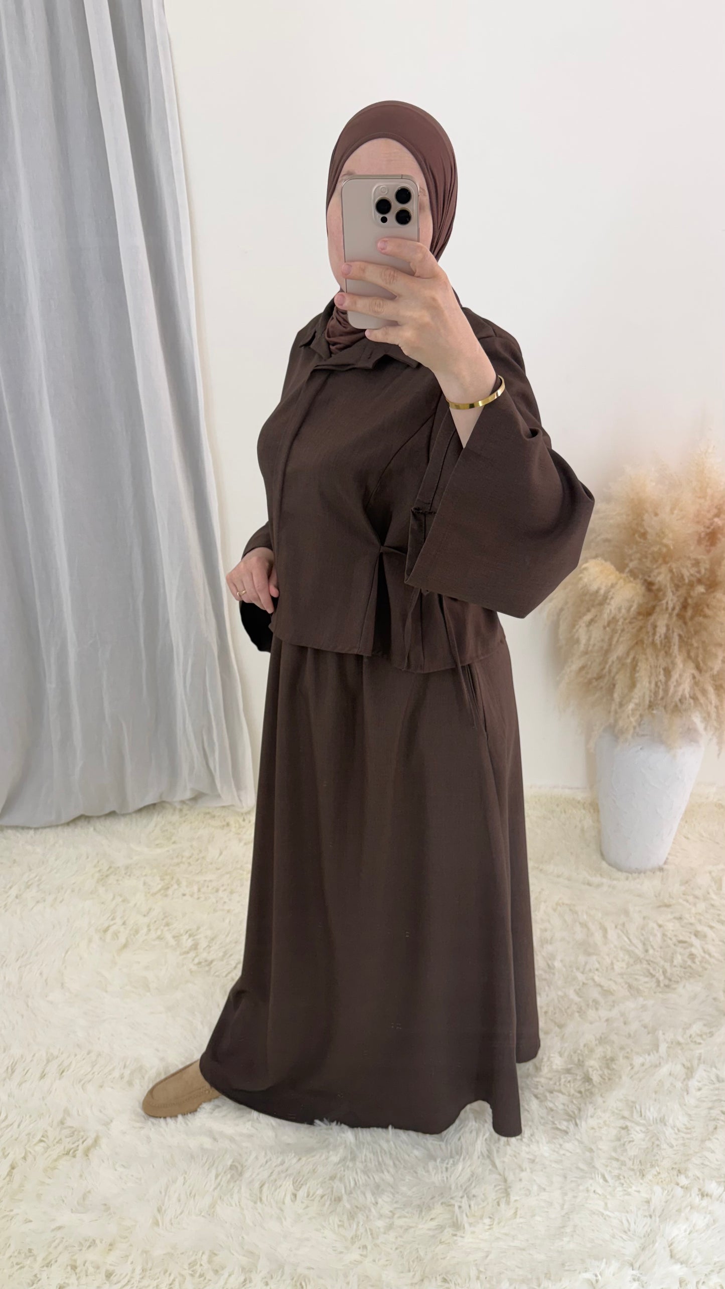 Ensemble jupe Linen | Chocolat