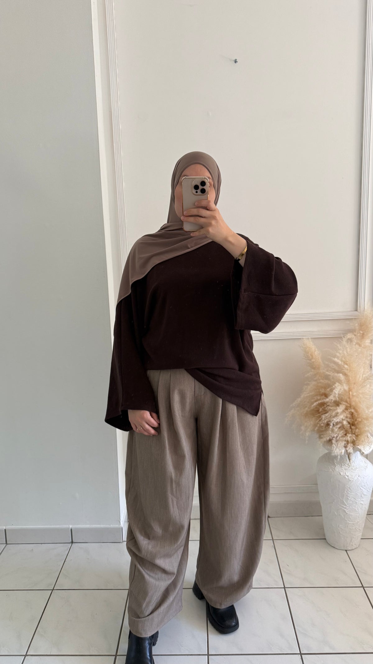 Pantalon Barrel | Taupe