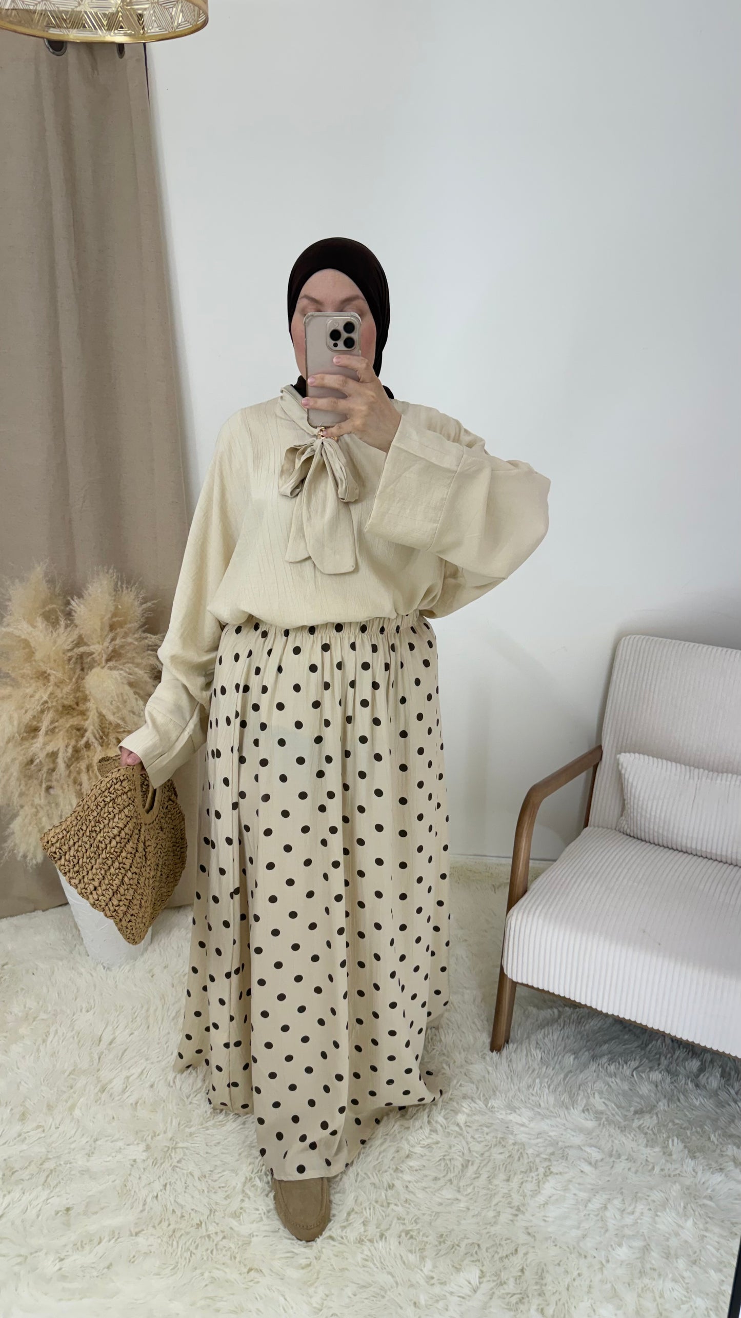Ensemble à pois | Beige