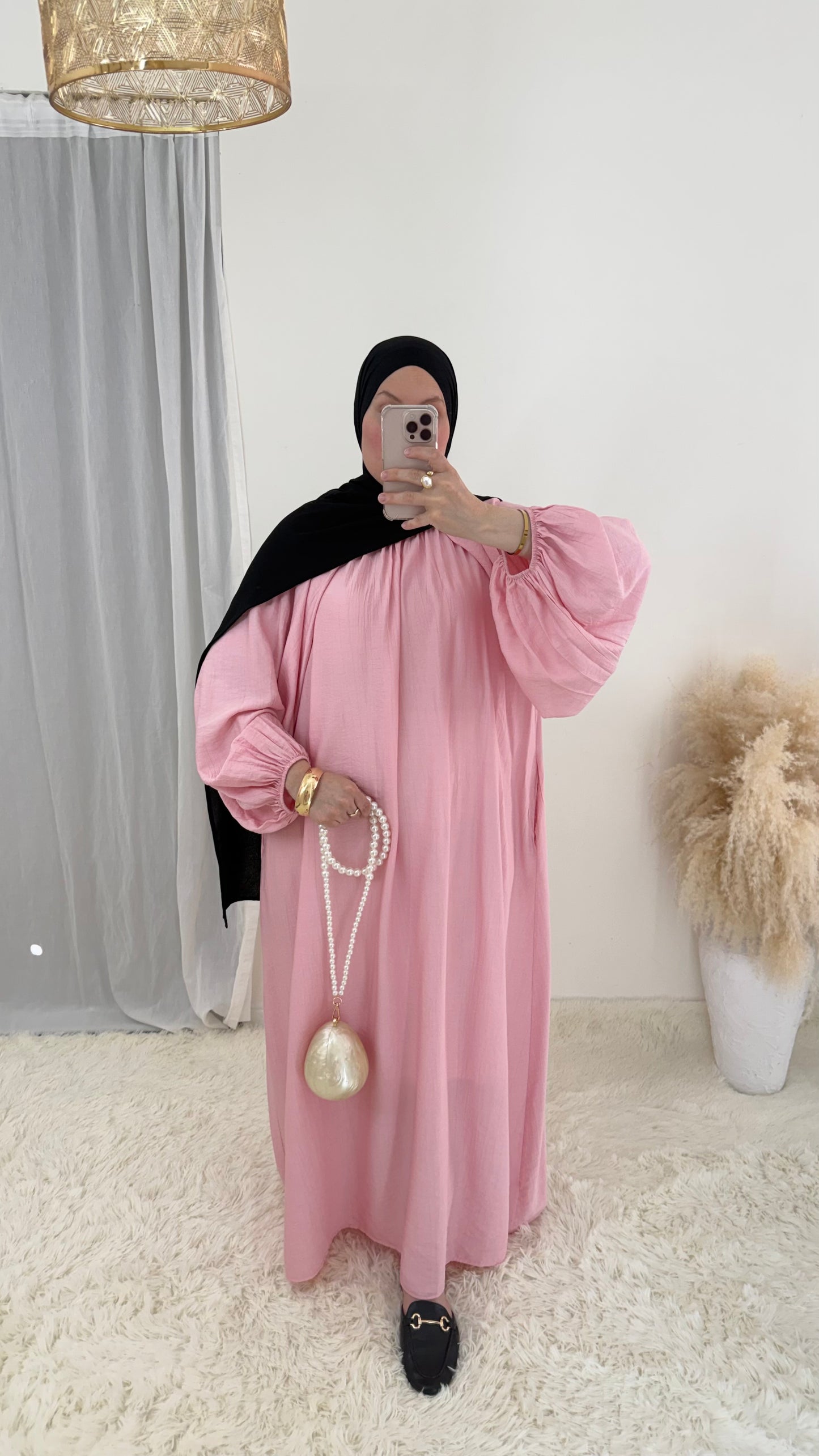 Abaya Naïa | Rose poudre