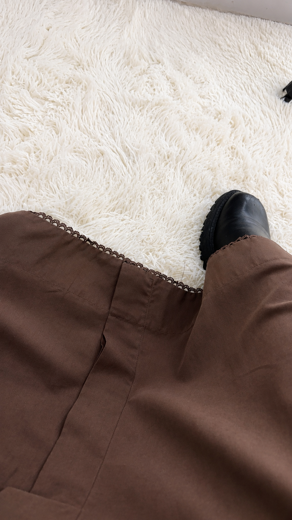 THE LACE SKIRT — jupe longue 100 % coton - Chocolat