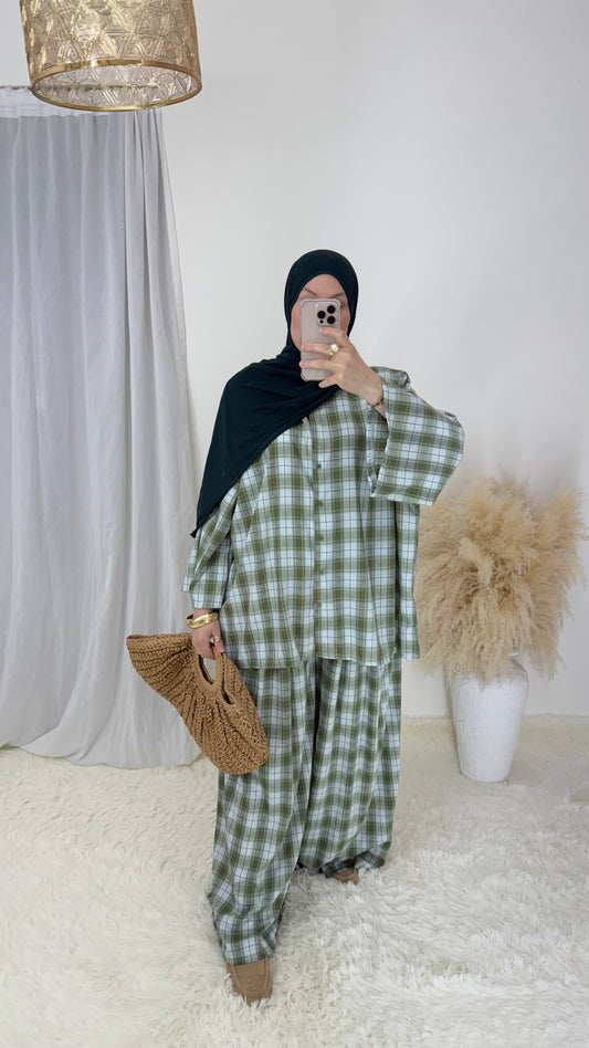 Ensemble Iris | Blanc & vert