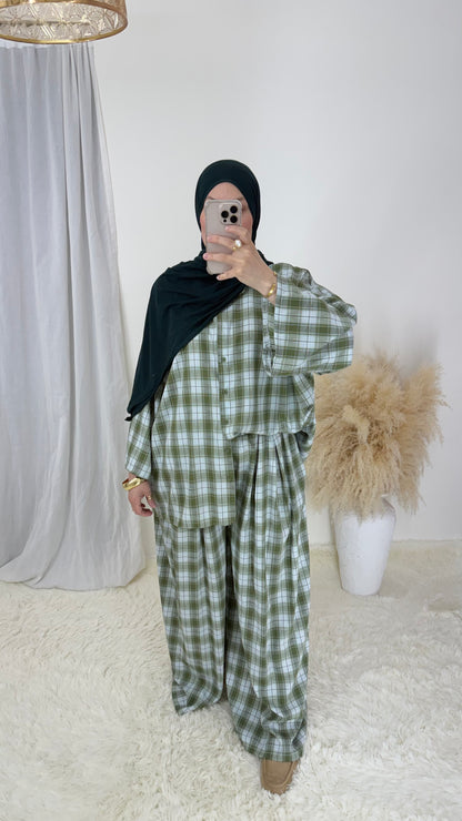 Ensemble Iris | Blanc & vert