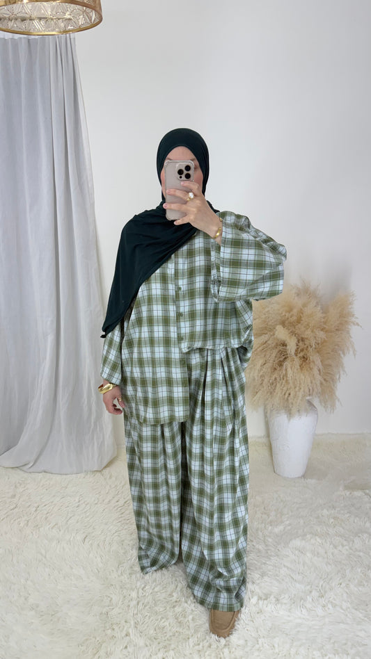 Ensemble Iris | Blanc & vert