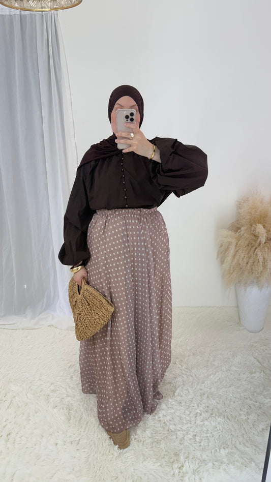 Jupe à pois | Taupe