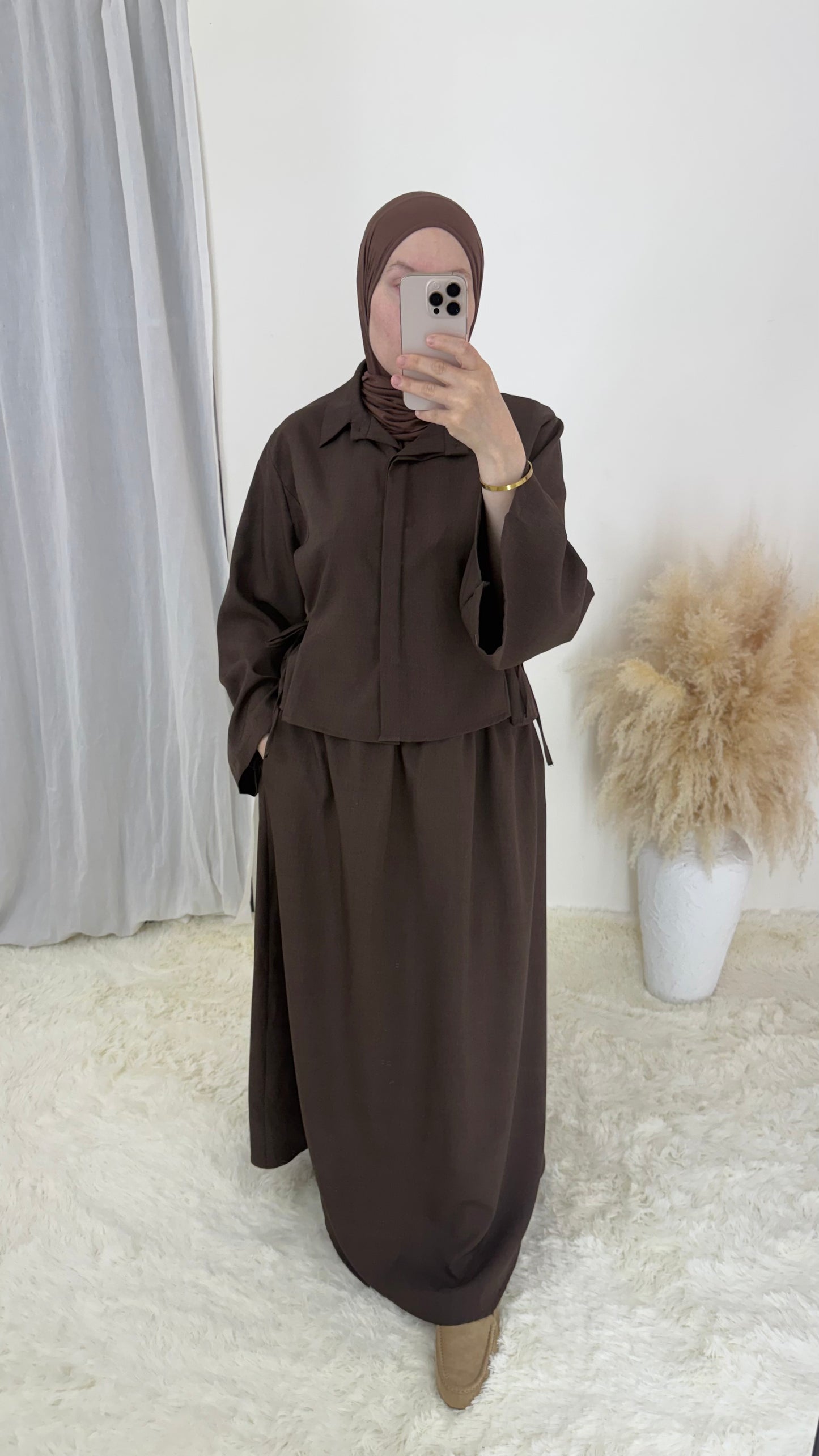 Ensemble jupe Linen | Chocolat