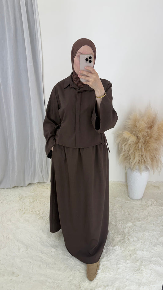 Ensemble jupe Linen | Chocolat