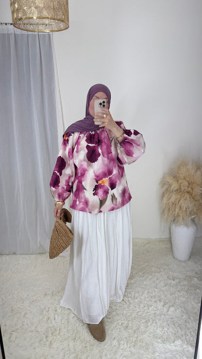 Blouse fleurie | Rose