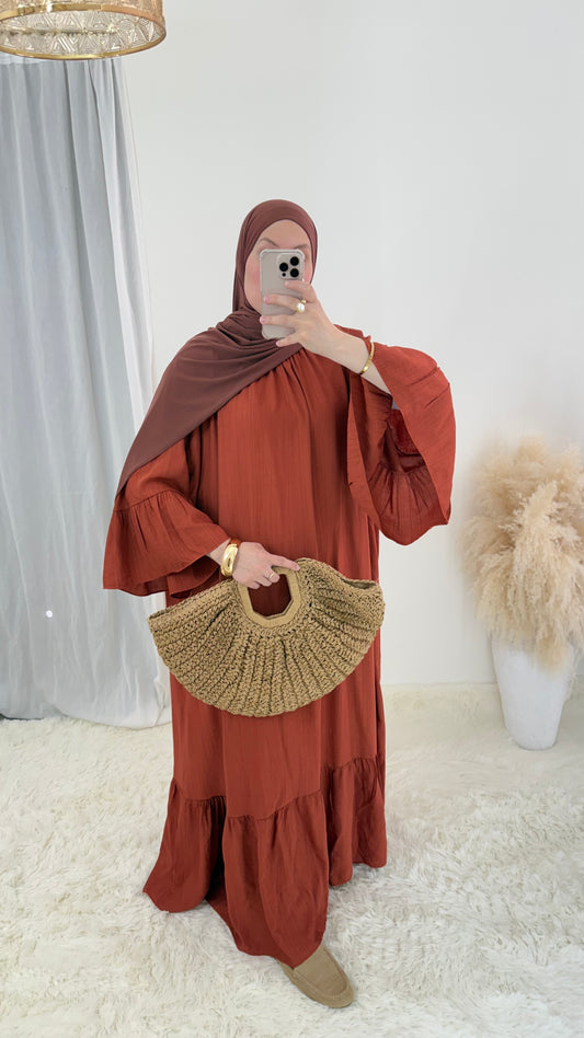 Abaya Bohème | Brique