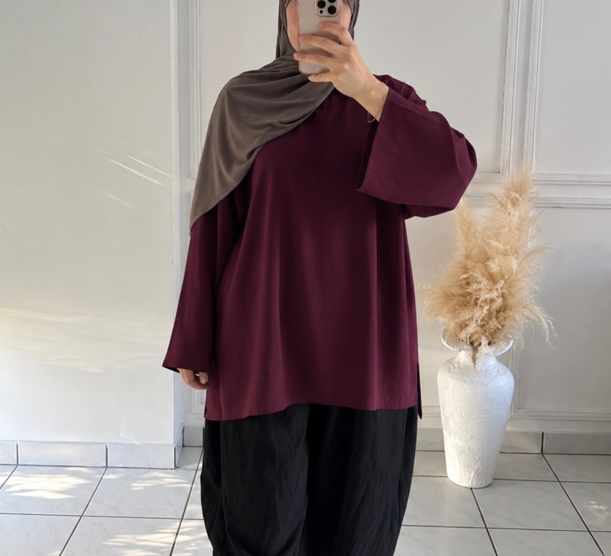 T-shirt Oversize en Modal | Framboise