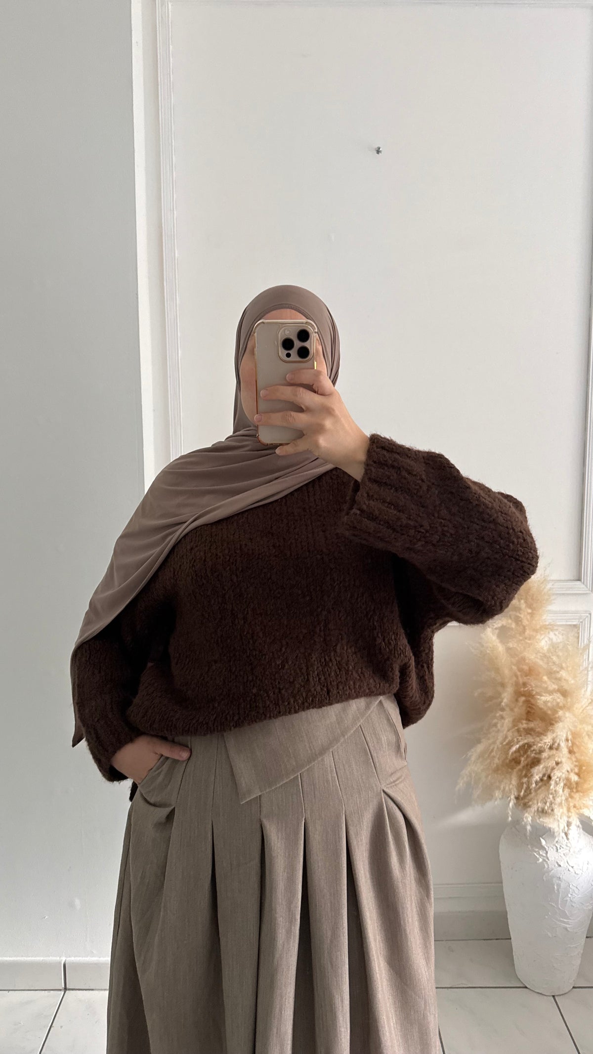 Jupes plissée | Taupe
