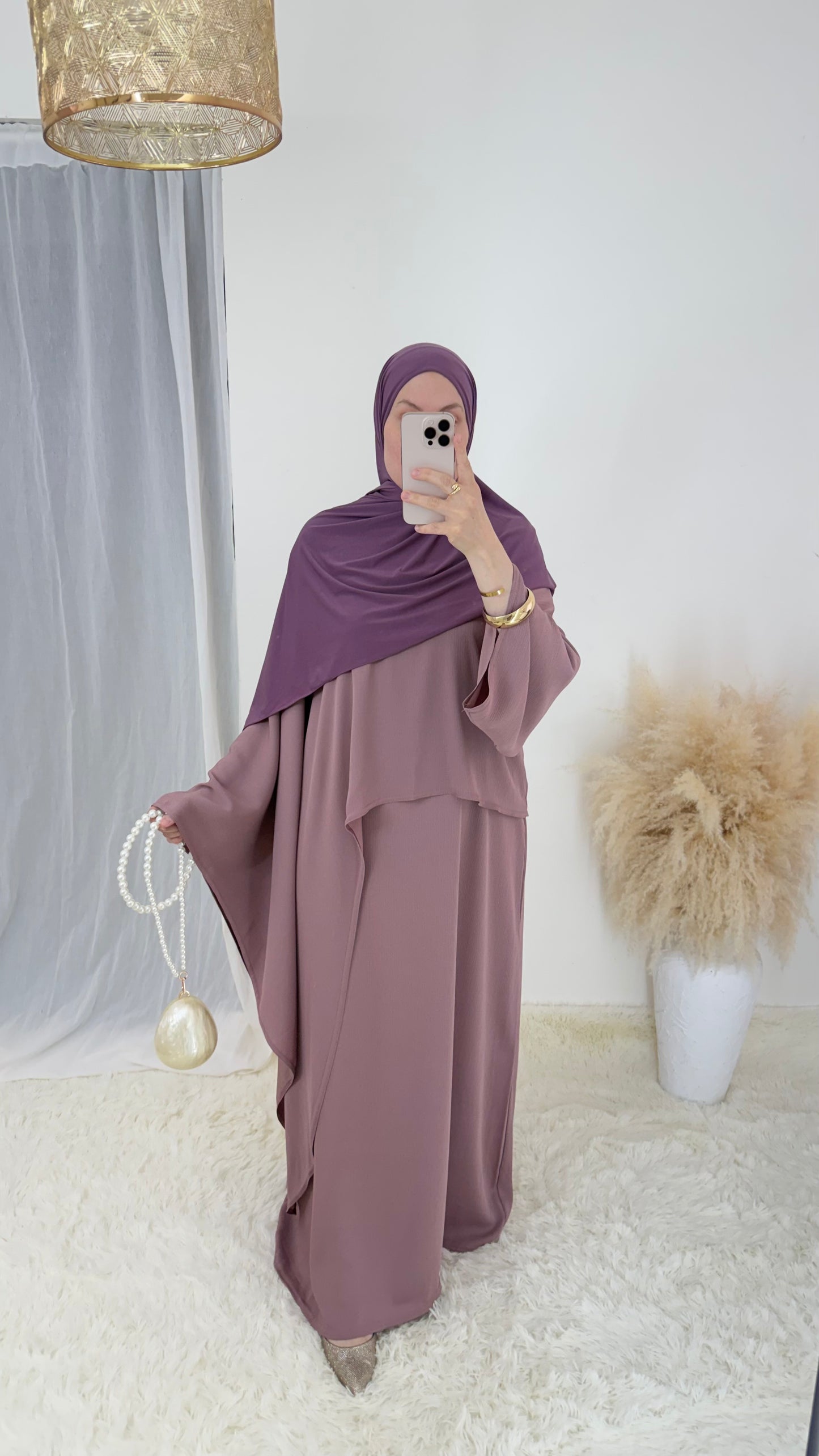 Ensemble robe & haut asymétrique Doria | Vieux Rose