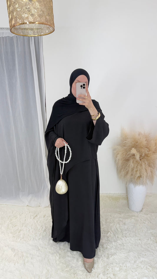 Ensemble robe & haut asymétrique Doria | Noir