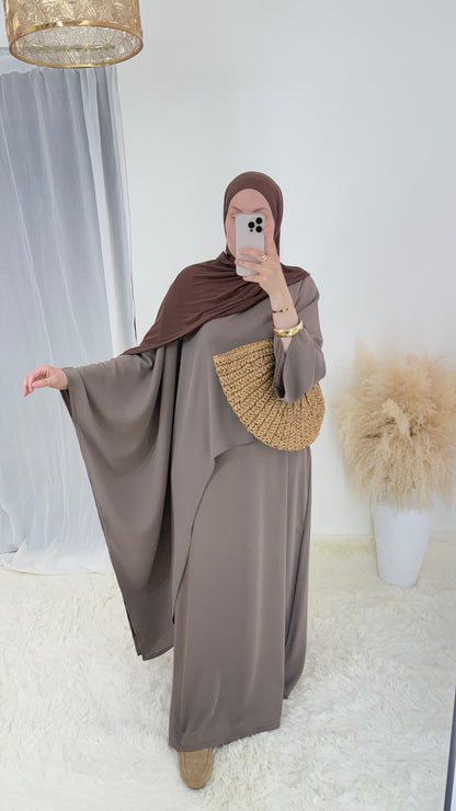 Ensemble robe & haut asymétrique Doria | Moka