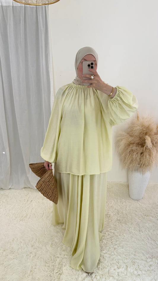 Ensemble Khadija | Jaune pastel