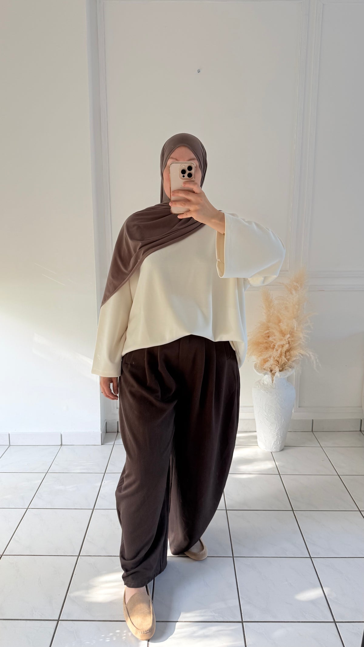 Pantalon Barrel | Chocolat