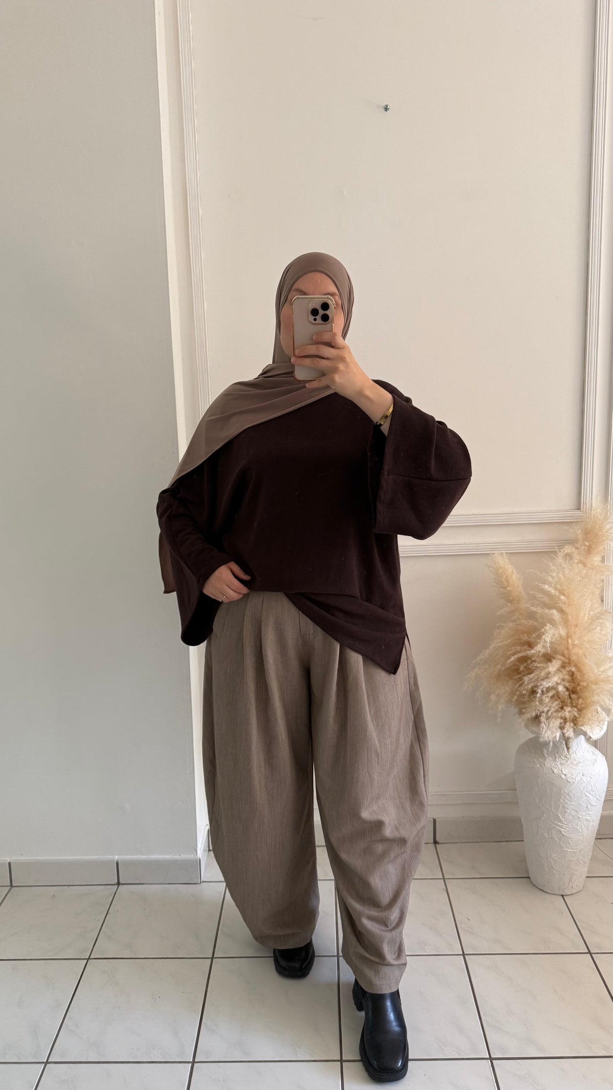 Pantalon Barrel | Taupe