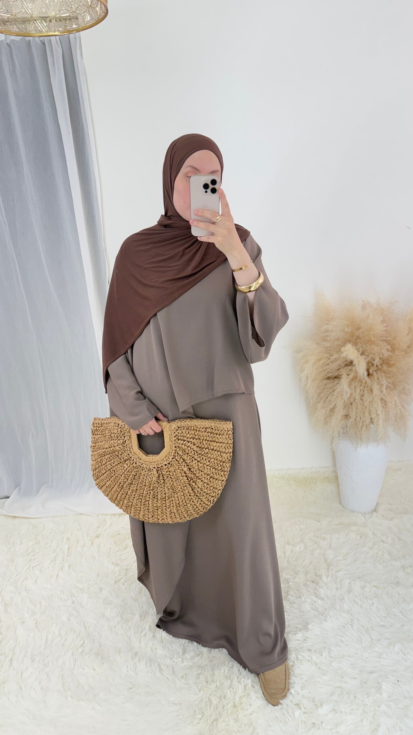 Ensemble robe & haut asymétrique Doria | Moka