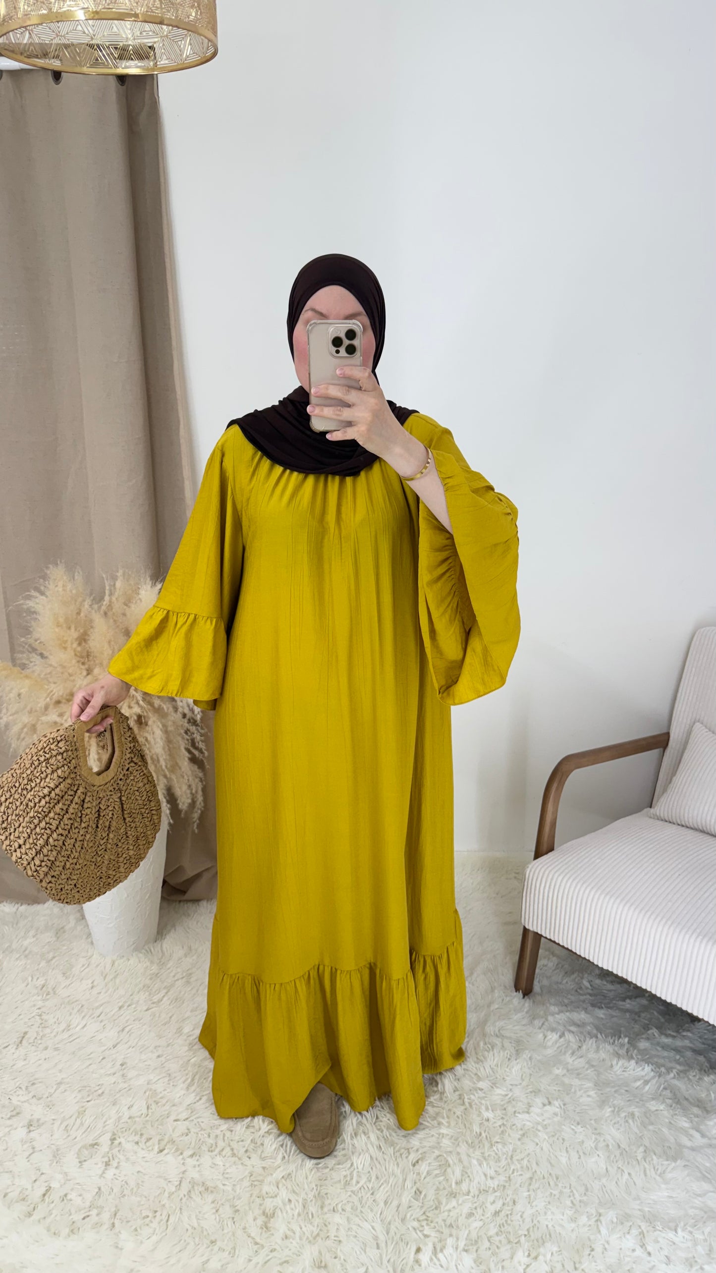 Abaya bohème | Moutarde