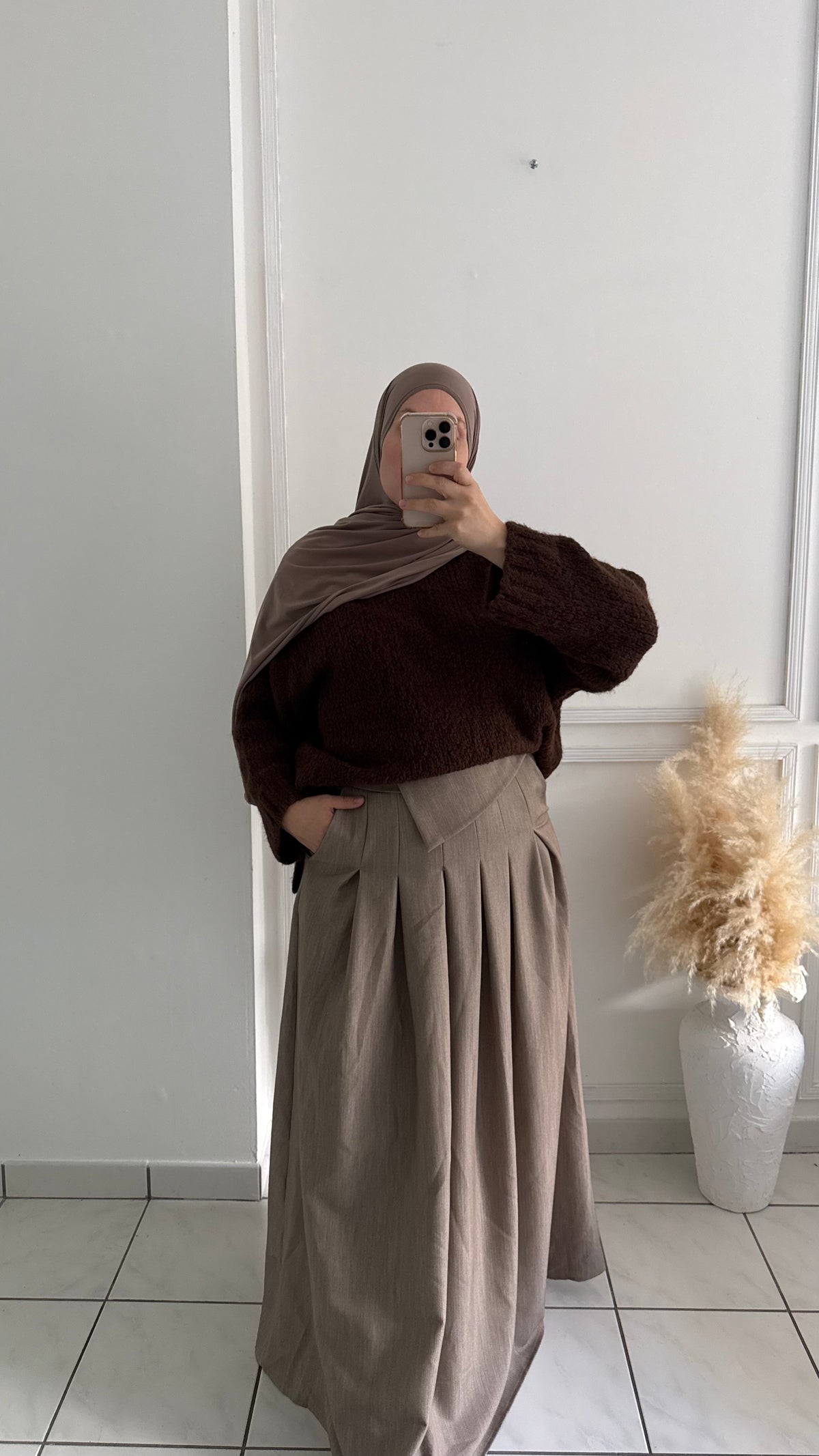Jupes plissée | Taupe