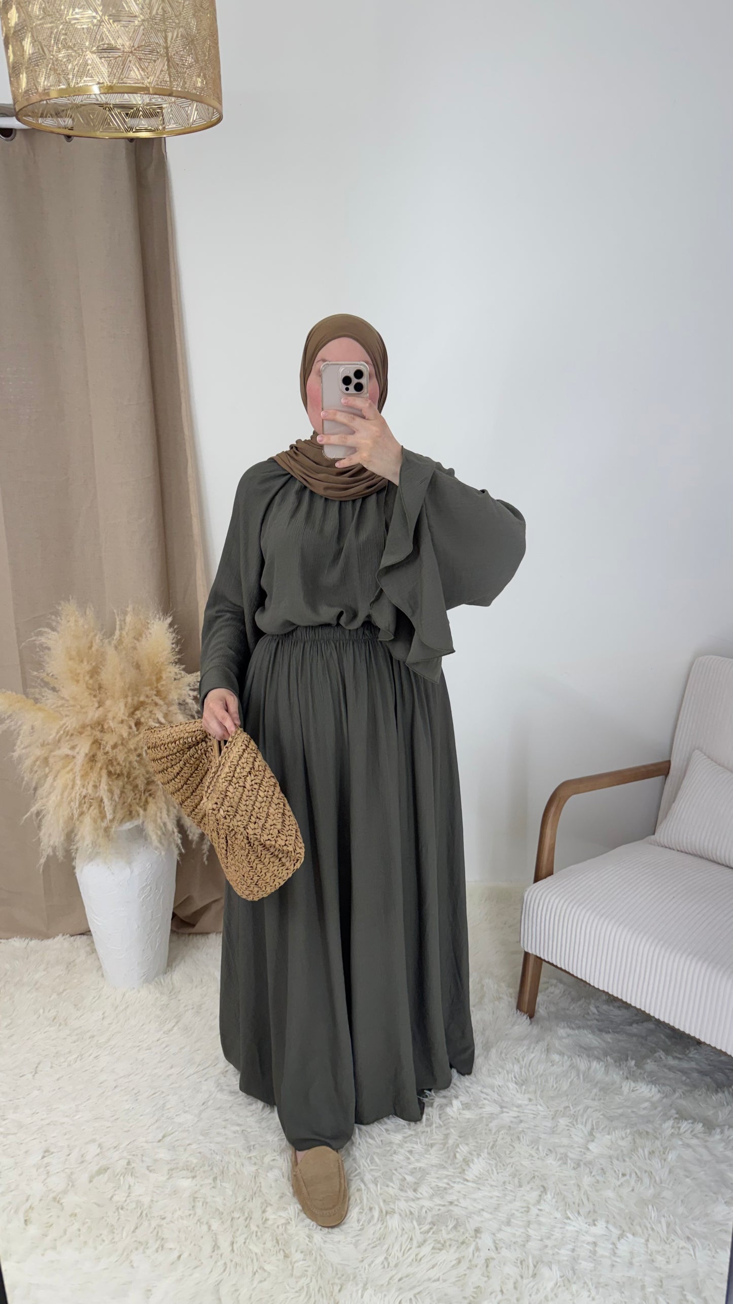 Ensemble Safiya | Kaki fumé