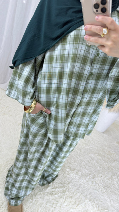 Ensemble Iris | Blanc & vert