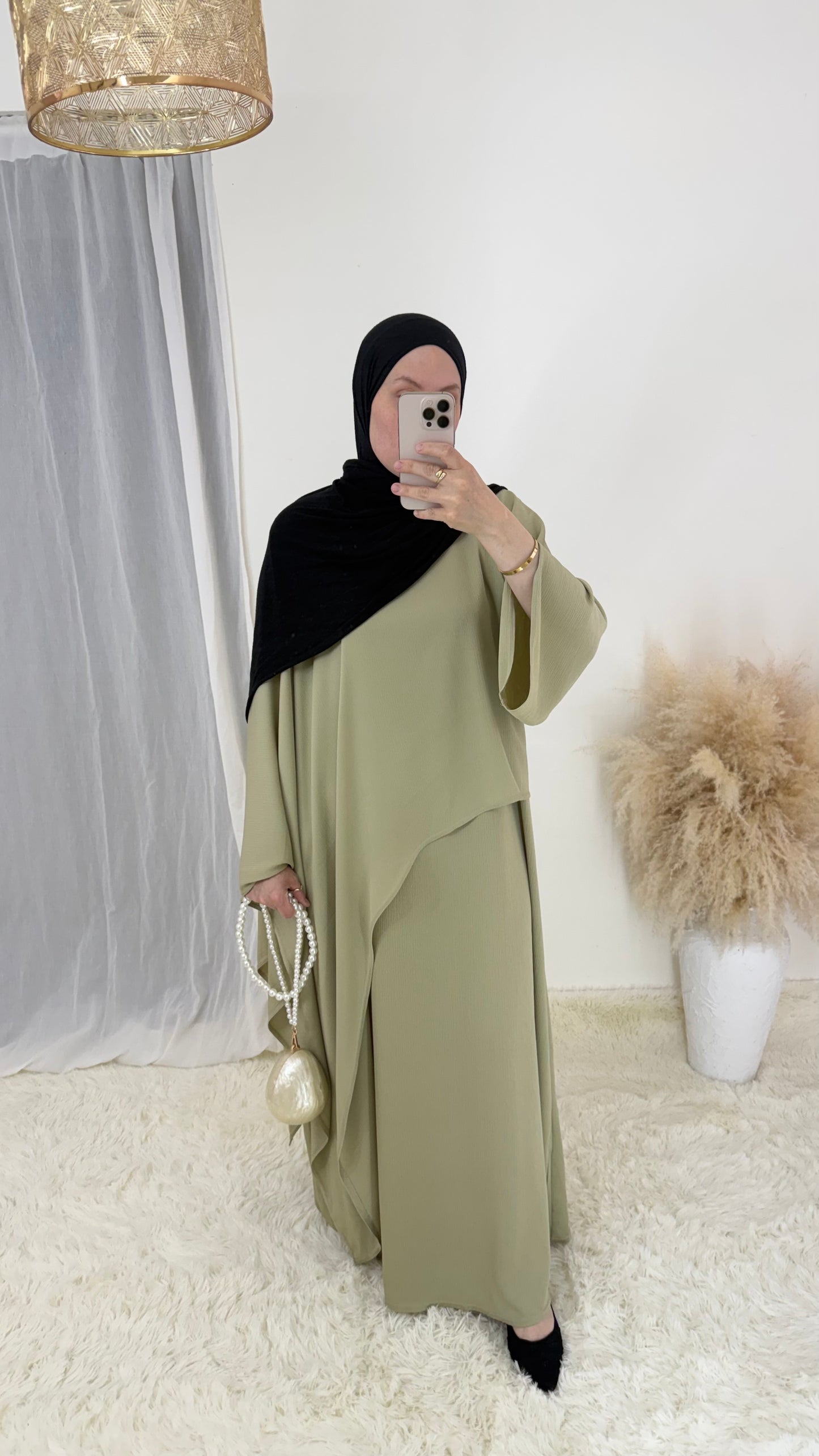 Ensemble robe & haut asymétrique Doria | Vert Pastel