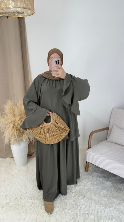 Ensemble Safiya | Kaki fumé