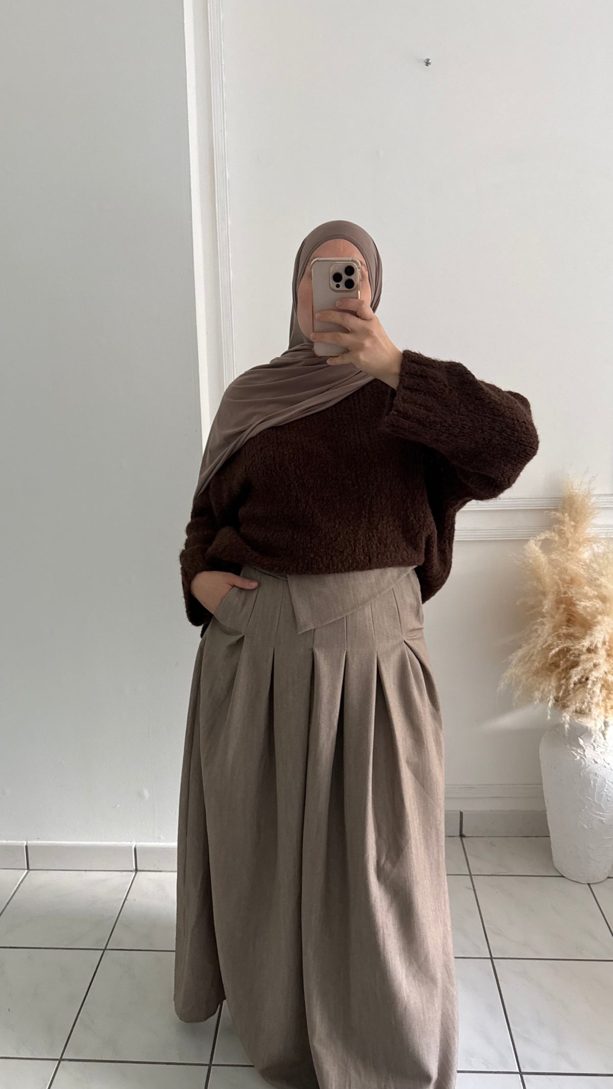 Jupes plissée | Taupe