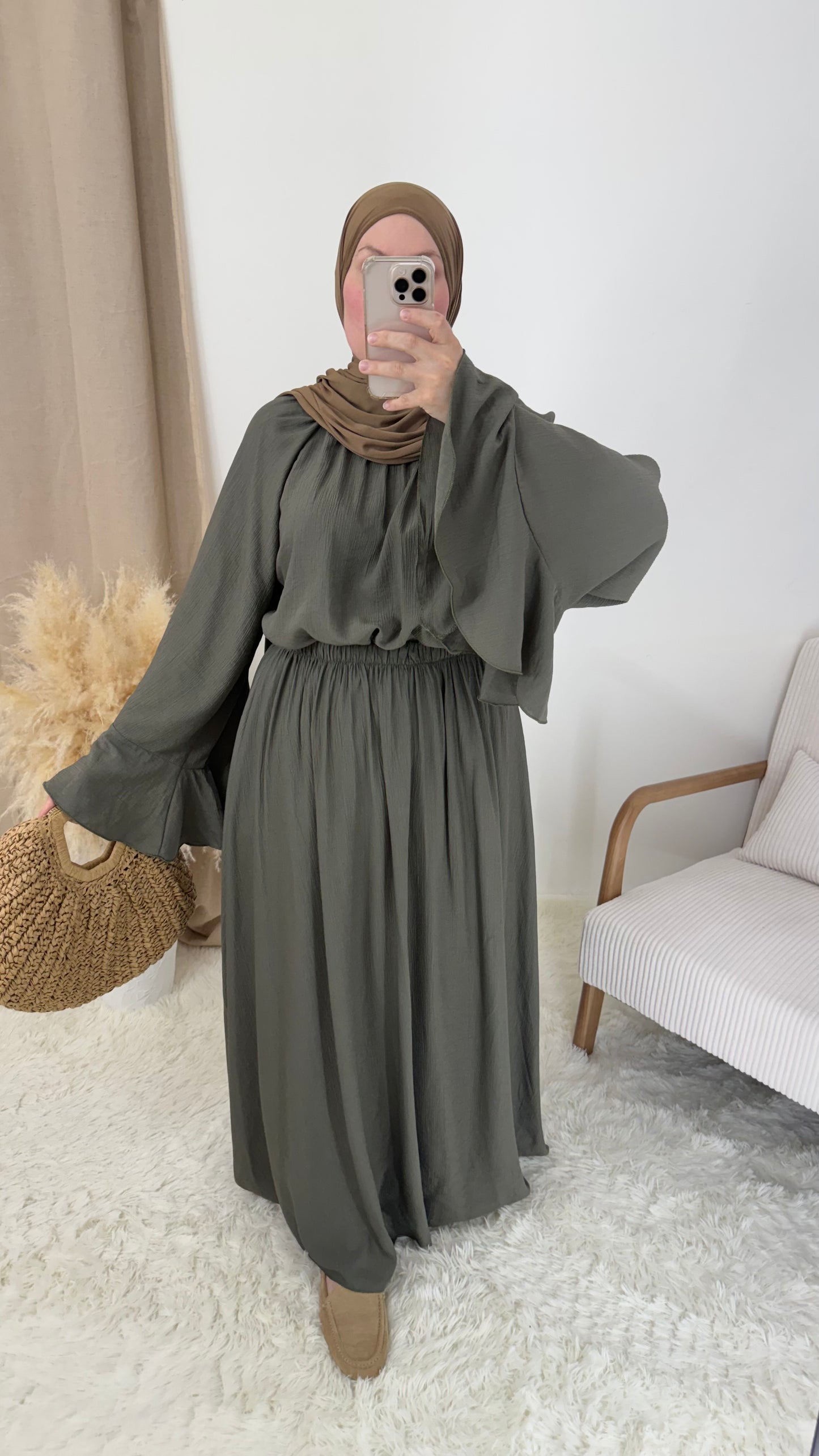 Ensemble Safiya | Kaki fumé