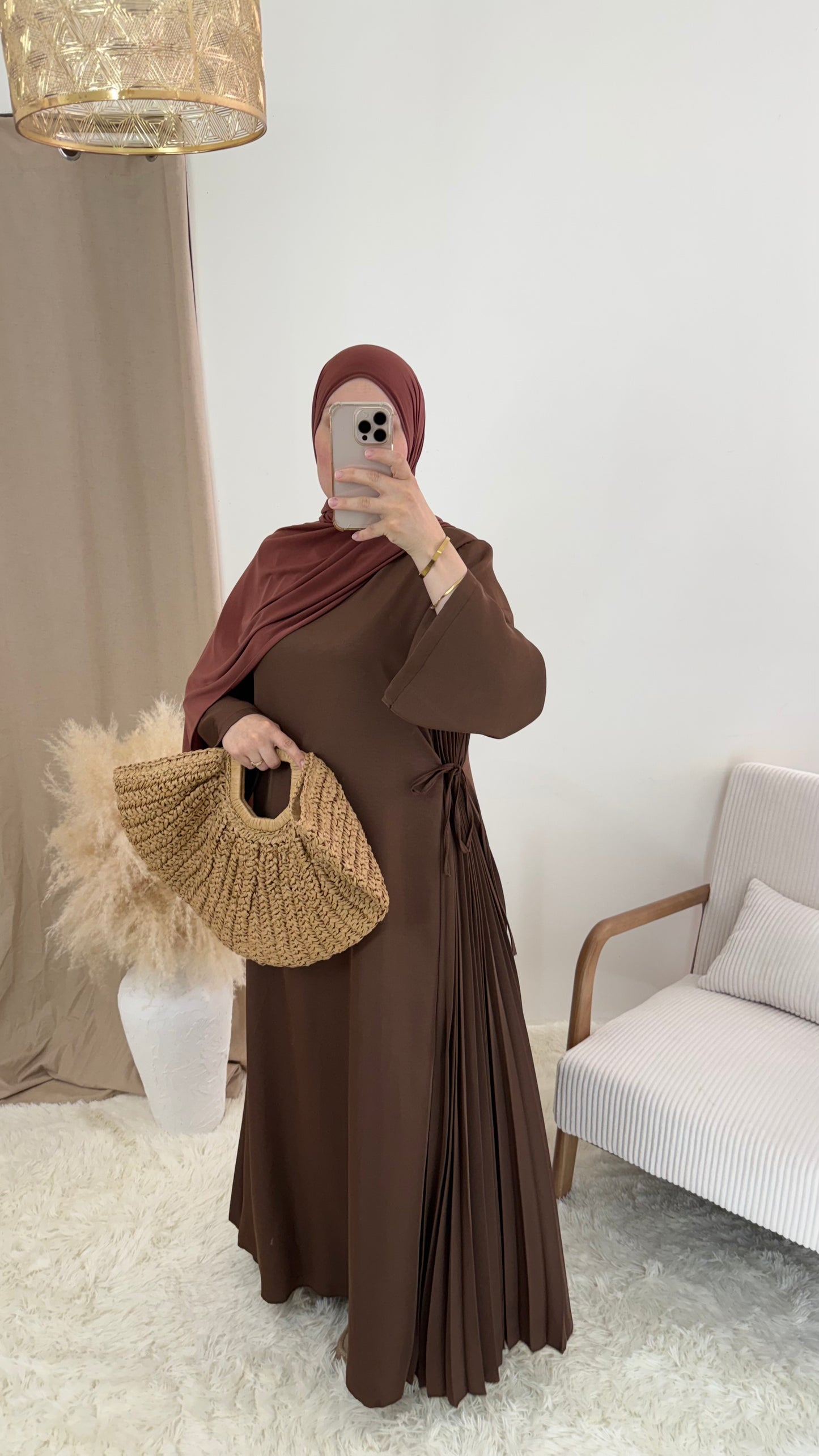 Abaya Plissé | Chocolat