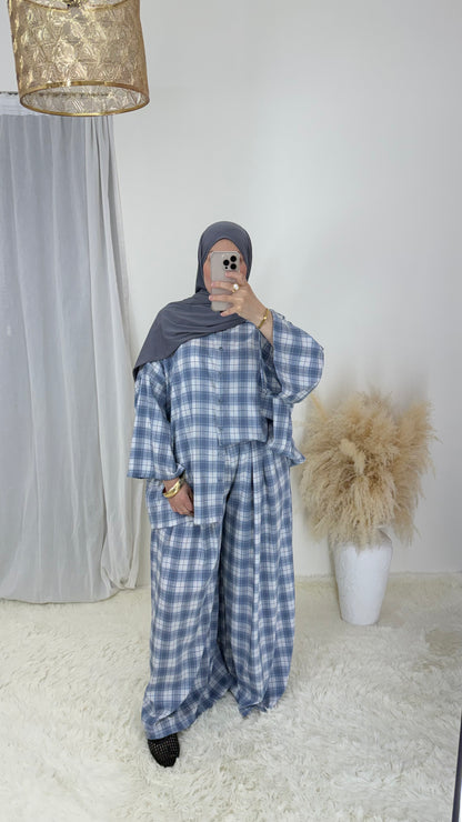 Ensemble Iris | Blanc & bleu pastel