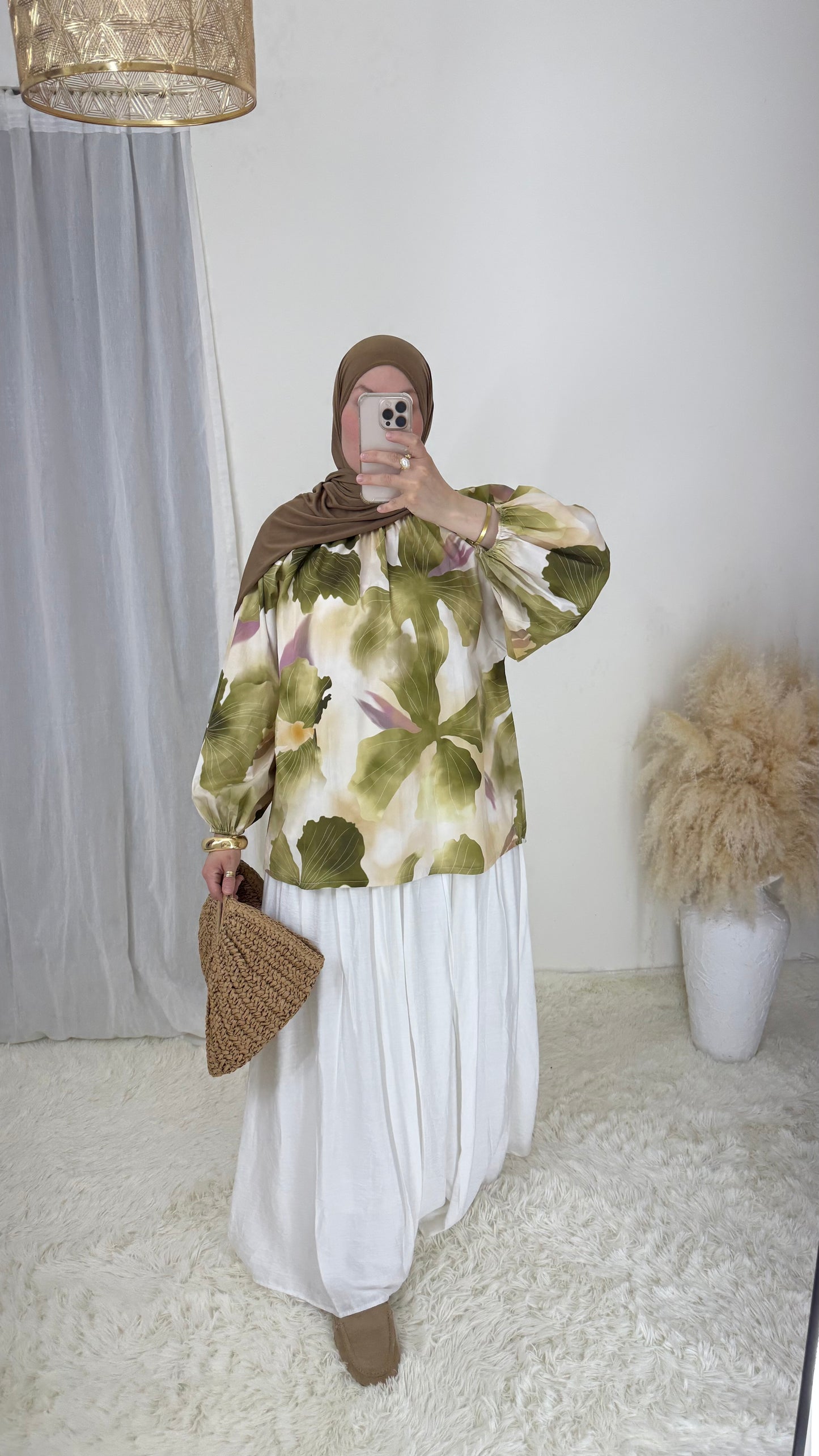 Blouse fleurie | vert