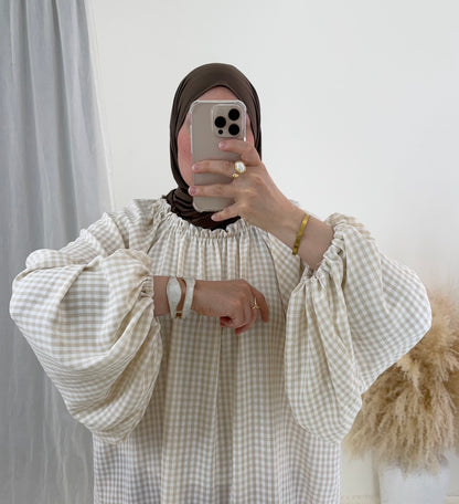 Abaya Vichy | Beige