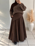 THE LACE SKIRT — jupe longue 100 % coton - Chocolat