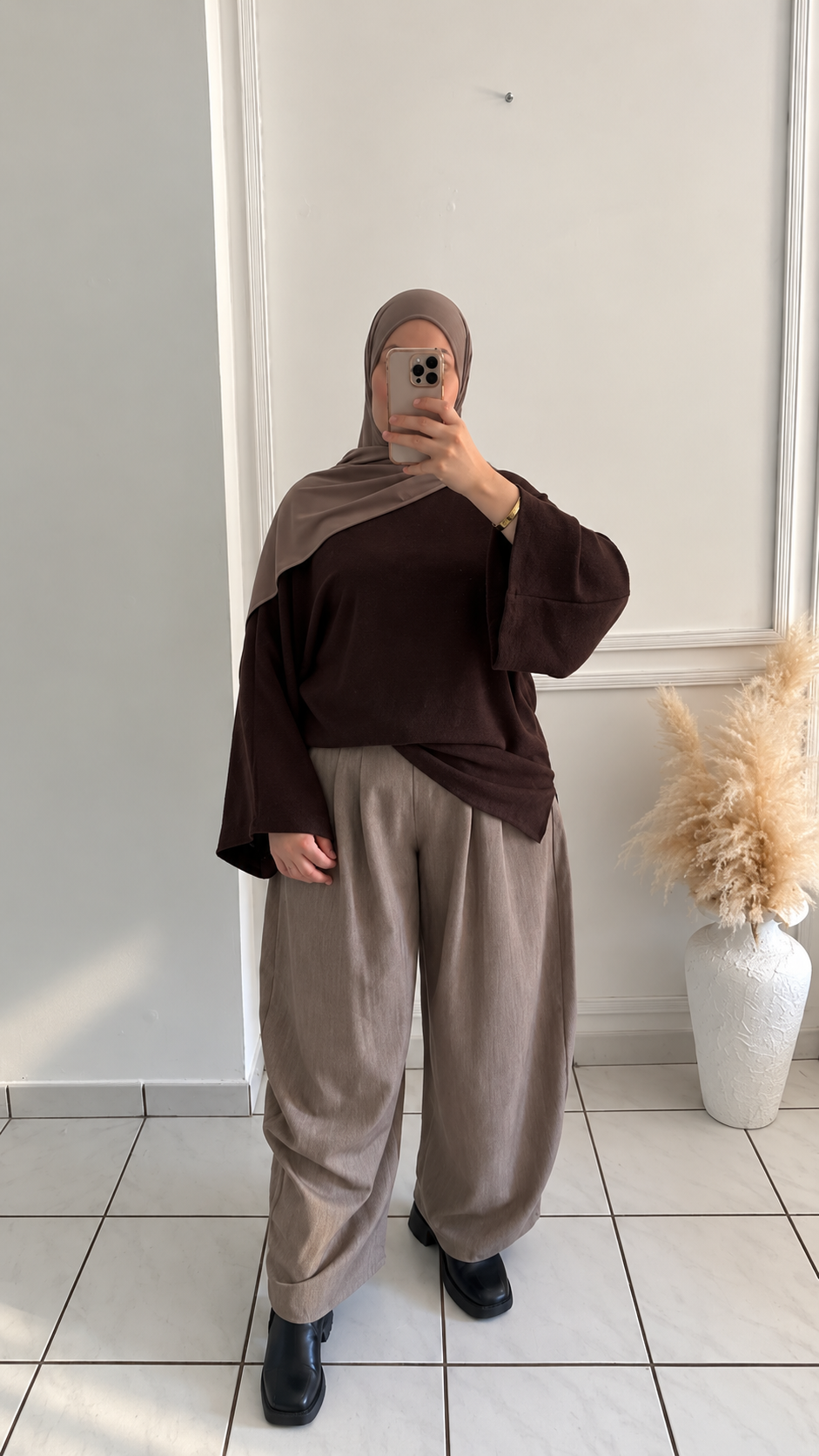 Pantalon Barrel | Taupe